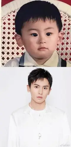 张哲瀚眼睛也很亮,现在还是和小时候一样,眼睛里有星星.