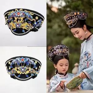 清朝甄嬛传如懿传满族皇后皇冠故宫亲子摄影贵妃格格头饰配饰帽子