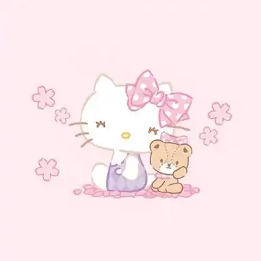 少女心满满的粉色系凯蒂猫头像,卡通头像图片