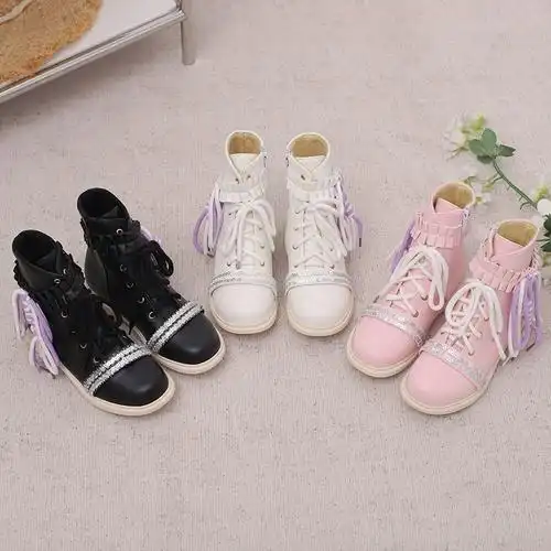 女童马丁靴儿童皮靴学生短靴小孩大童公主演出皮靴洛丽塔小清新鞋