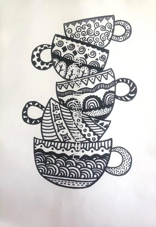 其它 有趣的线条 写美篇本周大班和小班的同学利用线条来完成了装饰画