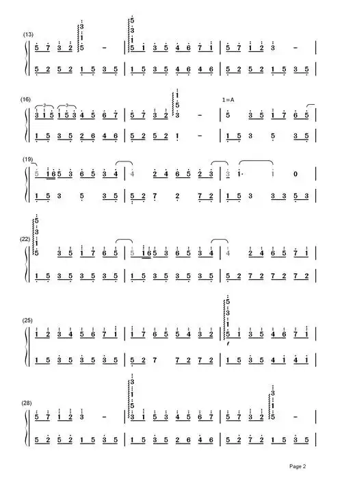 瓦妮莎的微笑简谱 克莱德曼钢琴演奏 爱的快乐和甜美