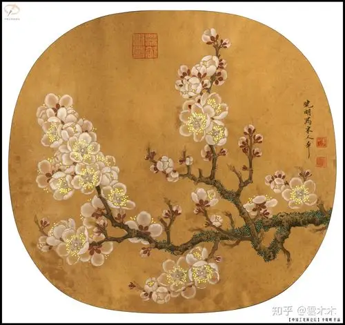 宋小品《《临宋写生杏花图》 尺寸:35×35cm》国画工笔,绘画步骤图