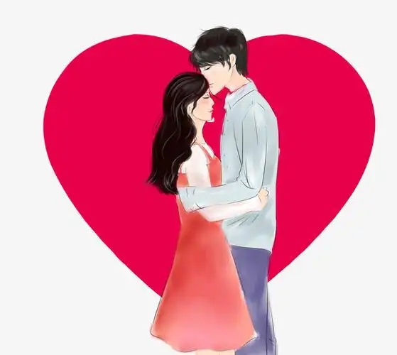 七夕情人节恩爱卡通手绘情侣