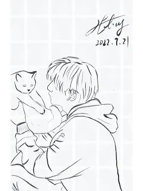 姐妹给我画的线稿尊的很爱哇翟潇闻太帅啦!