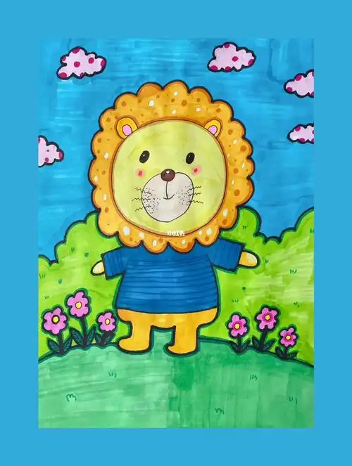 用黑色描边笔进行描边第三步:用马克笔进行涂色简单又好学的儿童画