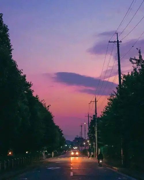 黄昏夜景头像图片 唯美风景图片