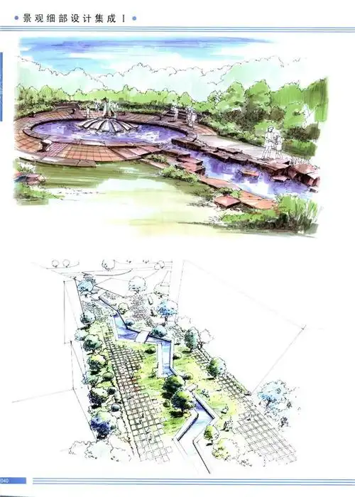 「景观快题细部设计」-水景(200张手绘图集)