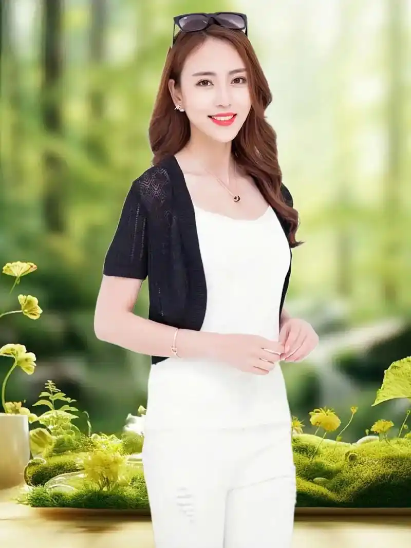 女士短款针织衫小披肩