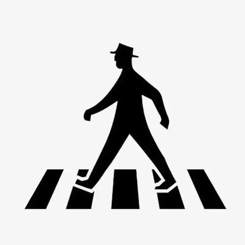 矢量过马路的人