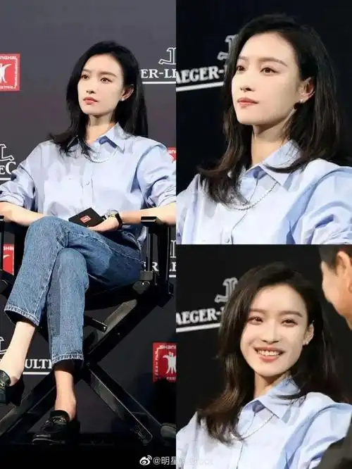 剧组t,大溪地正圆10毫米珍珠的贵气,简直给倪妮的牛仔裤t镀光镶金)(这