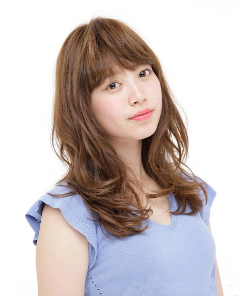 中长发圆脸做什么发型