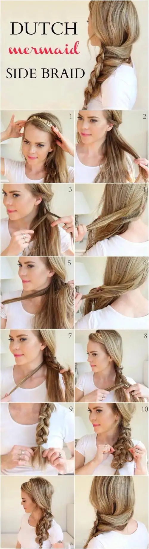 编发#单马尾#气质#优雅#淑女#小清新#步骤:1 头发随意垂下,选择一个