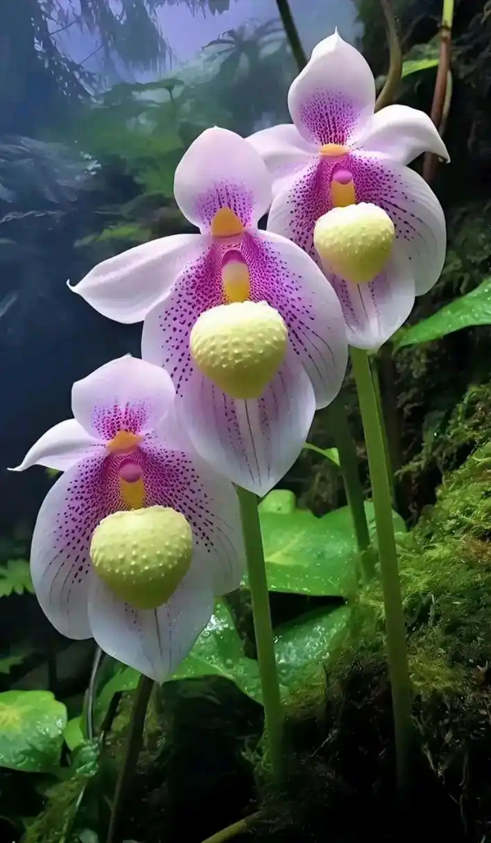 大自然的奇花异草:硬叶兜兰 硬叶兜兰叶片斑纹美丽,花直,花大而艳丽