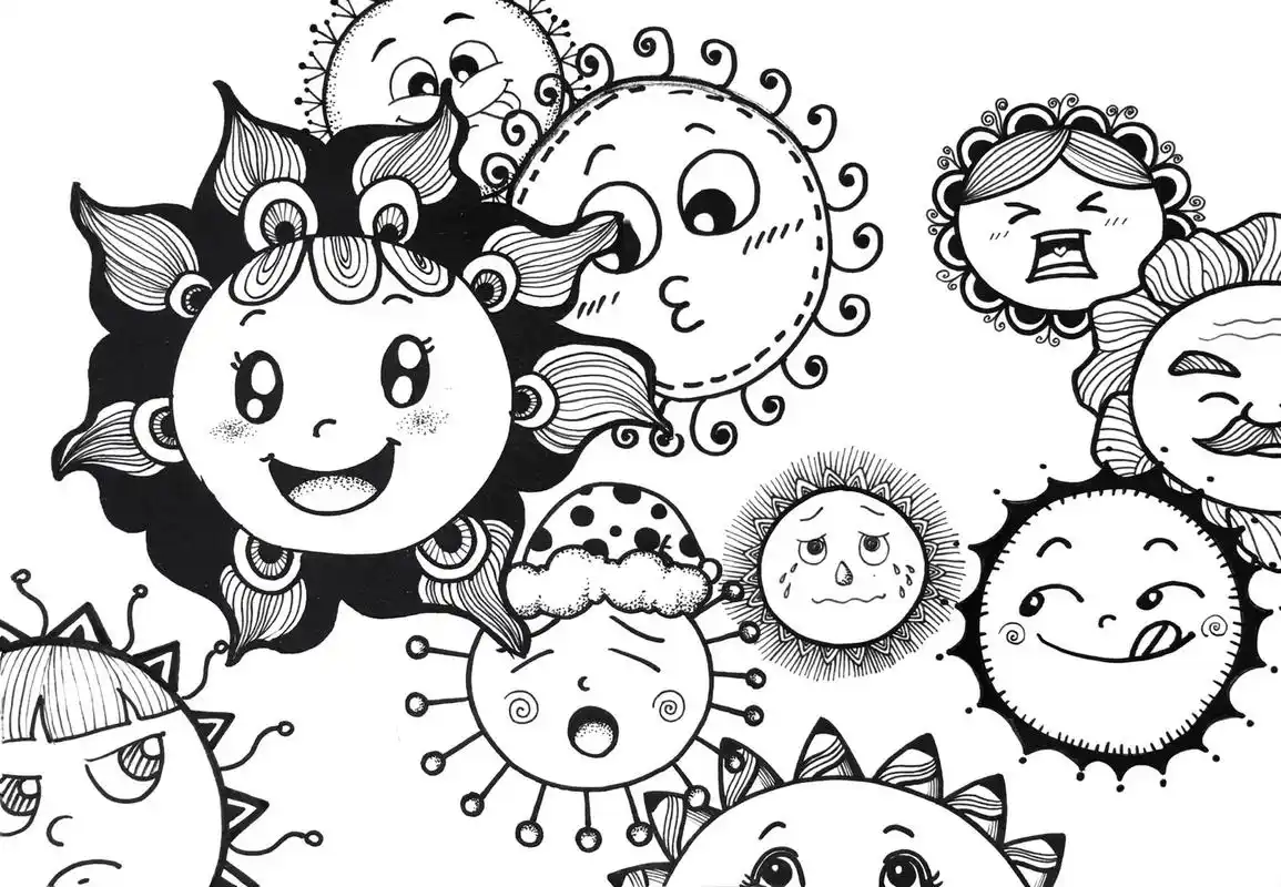 线描——十个太阳