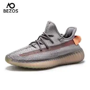 bezos透气椰子鞋350灰橙秋冬运动休闲鞋新款跑步鞋潮鞋网红情侣鞋