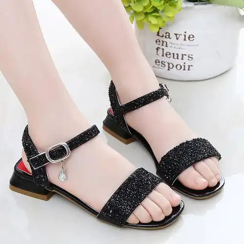 夏季演出12岁11女孩高跟鞋凉鞋中童童鞋7女公主凉鞋