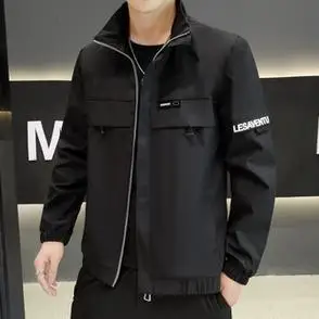 夹克2021秋季新款外套男港风潮牌男装青少年立领休闲工装男士
