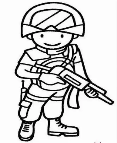 陆军制服的简笔画
