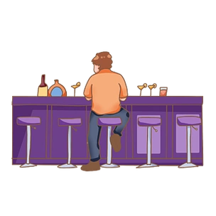 男人吃汉堡包矢量图手绘喝酒的古代诗人人物插画美食搭配韩国烧酒人物