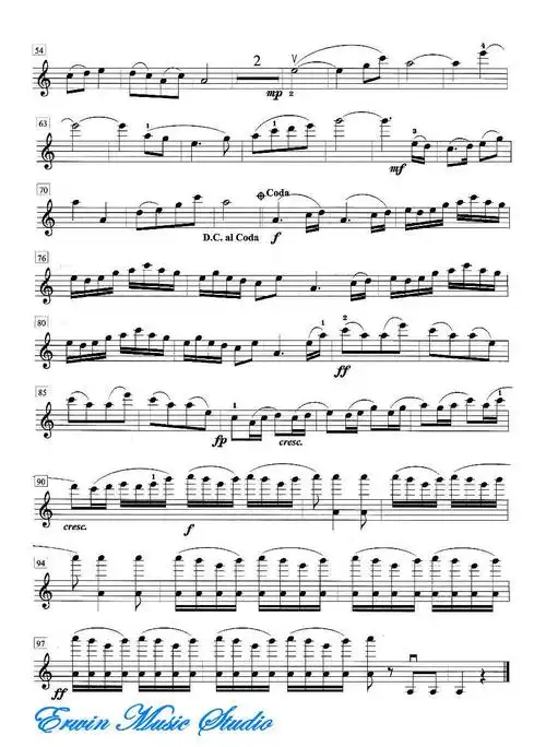 磅礴的气势奔放的旋律小提琴大师吕思清演奏赛马附小提琴谱