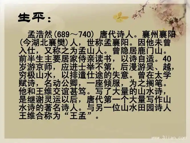 孟浩然——个人介绍ppt