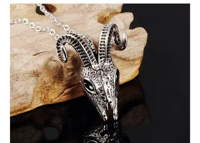 盘羊头骨吊坠 霸气个性男士钛钢项链 时尚外贸首饰批发 gx1001