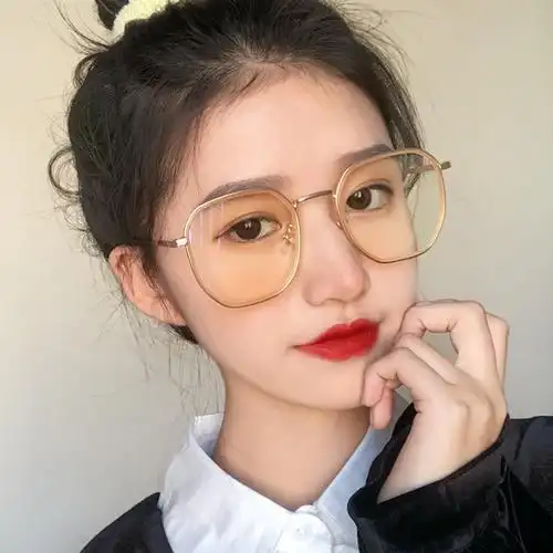 眼睛框镜架女 圆脸 显瘦_复古网红黑色眼镜框女大脸圆脸显瘦原宿风