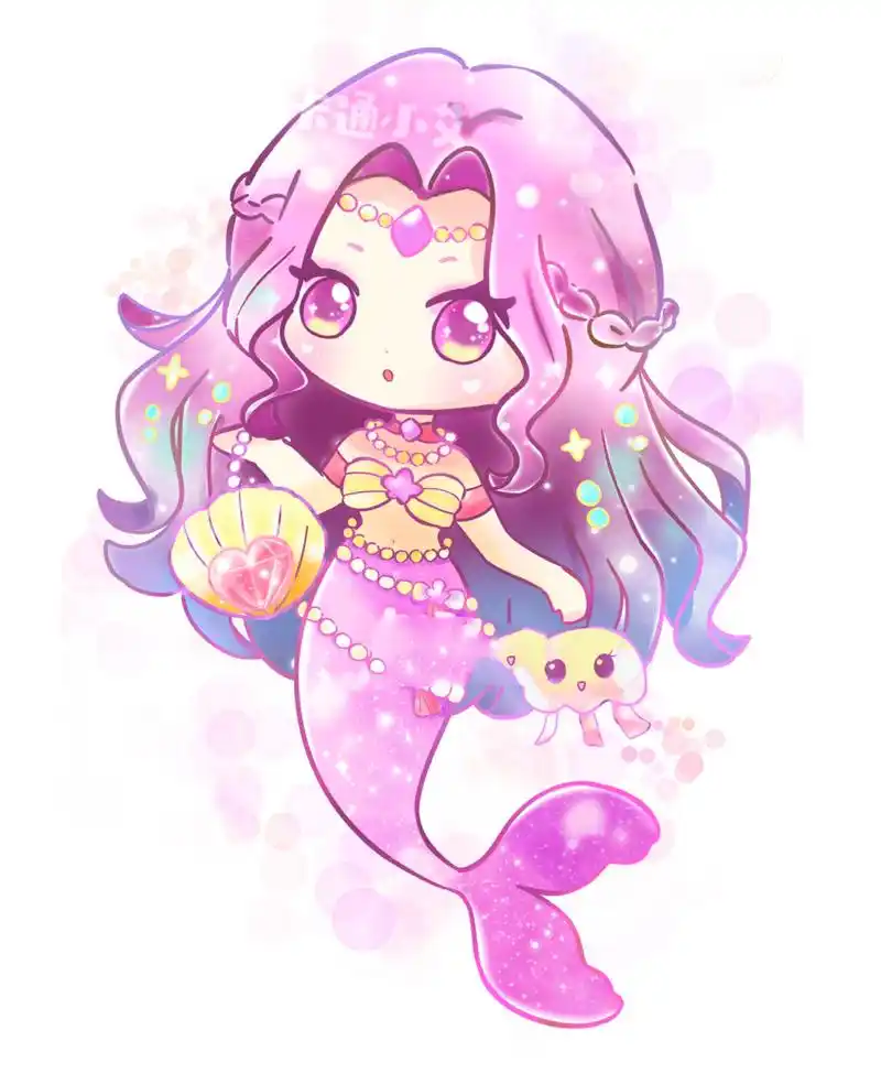 美人鱼公主 卡通简笔画合集 原创十二星座美人鱼公主 可爱美人鱼小