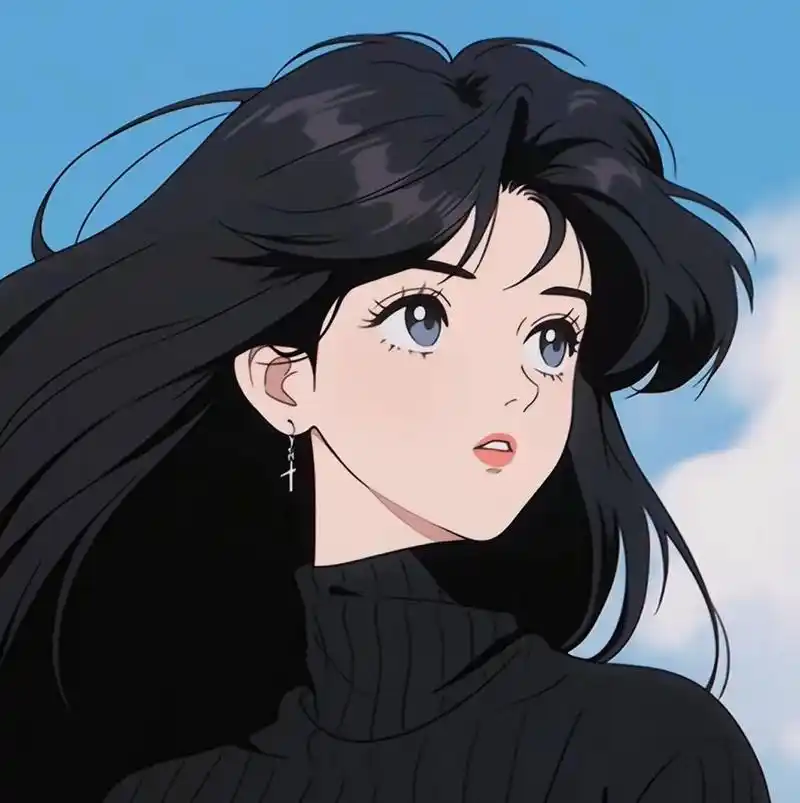 辞旧迎新,2024年淡雅气质「复古旧漫」头像 长发飘飘,眼眸深邃,气质拉