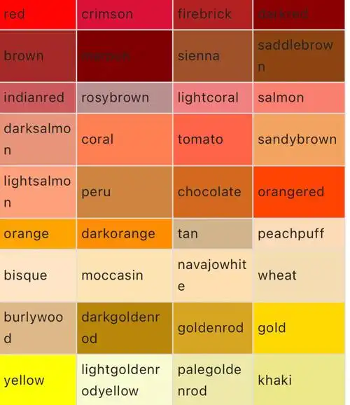 常用颜色英文名称
