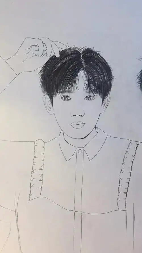 简单#你是我满满动力的来源#王源#画画#手绘#线稿#我要上热门#tfboys