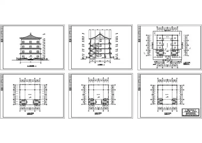 某地古建筑佛塔建筑设计cad施工图