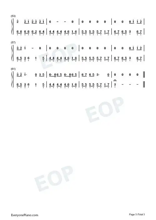 处处吻-杨千嬅双手简谱预览3-钢琴谱文件(五线谱,双手简谱,数字谱