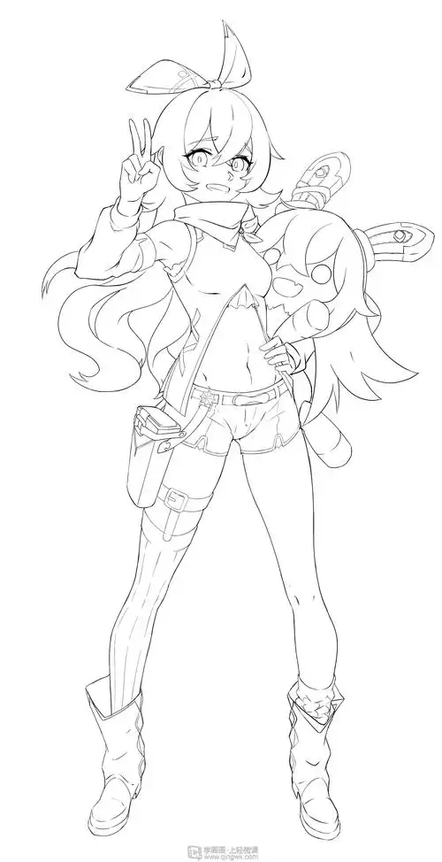 《章节七阶段二— 同人立绘线稿》by 梨梨