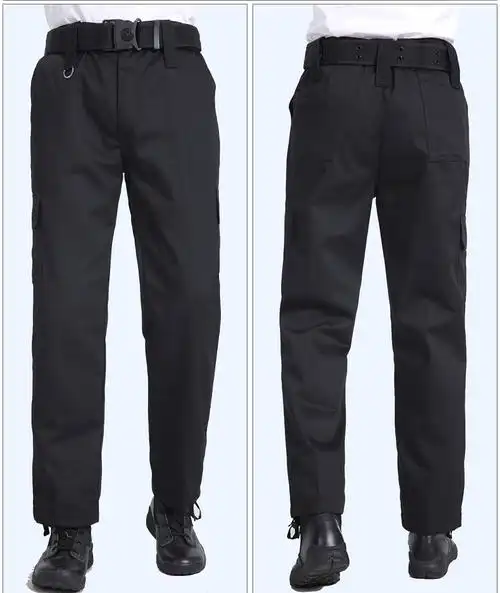 夏季纯黑厨师裤子工作裤男裤宽松保安作训裤特训工作服耐磨战术裤作战