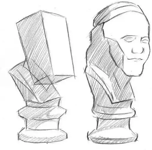 素描入门石膏伏尔泰头像的画法步骤分析