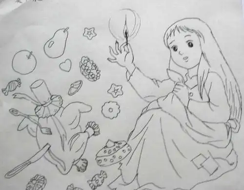 卖火柴的小女孩手绘简笔画