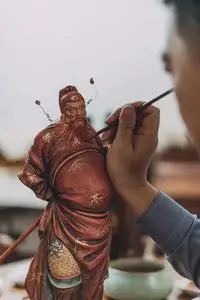 天津泥人张,泥人张世家第六代传人,张宇先生作品.如意钟馗.限