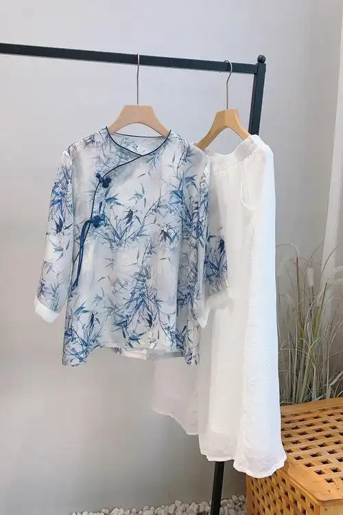 禅意复古苎麻短款纯苎麻上衣夏款女装宽松遮肉新中式棉麻文艺茶