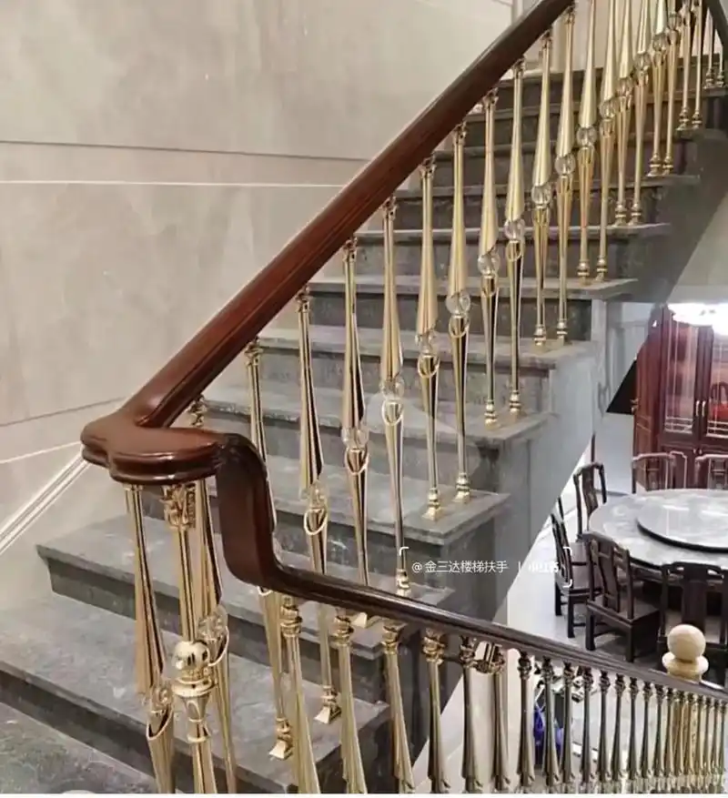 轻奢铝合金楼梯扶手 轻奢铝合金立柱, - 抖音