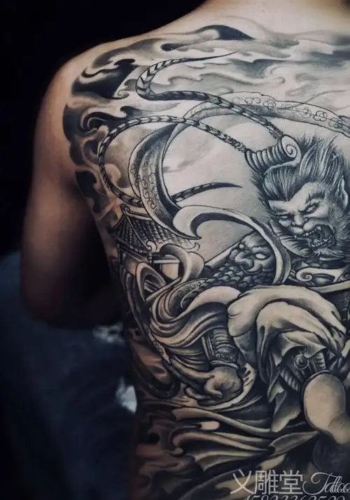 齐天大圣纹身纹身图片_背部新传统重庆纹身图案(3)_重庆市纹身店-义雕