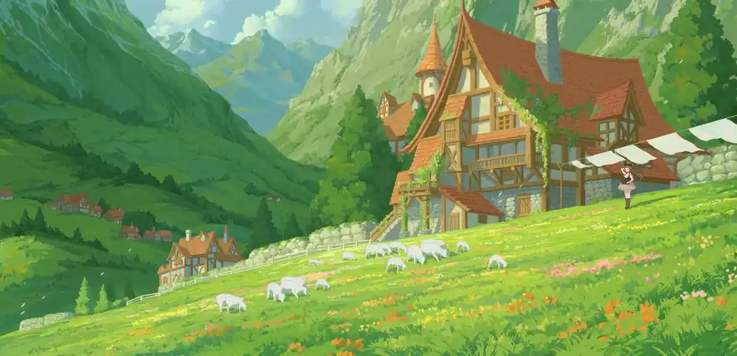 动漫场景 动漫壁纸 电脑壁纸 动漫场景绿色 手机壁纸