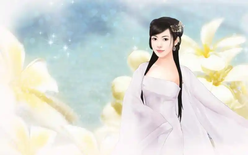 壁纸图片大全 美女 > 手绘古装美女桌面背景