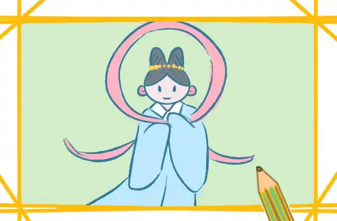 可爱的仙女上色简笔画图片教程