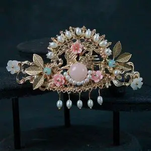 古装头饰女古风汉服发簪发钗插梳日常百搭流苏花钿发冠p-096