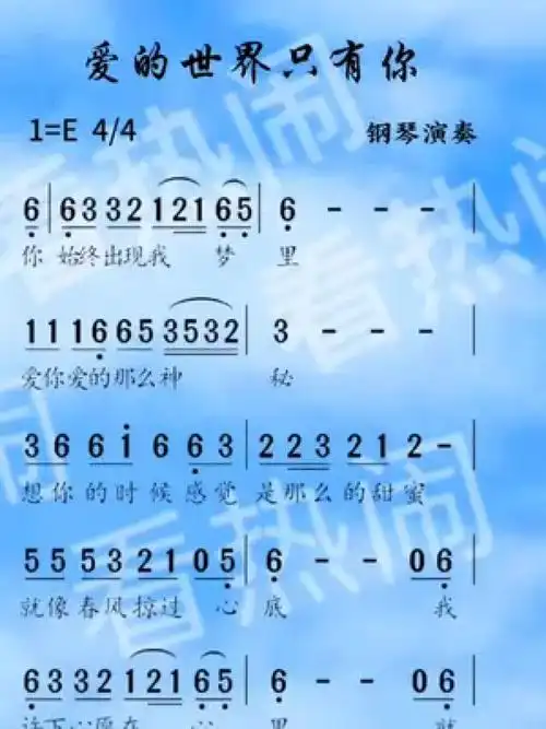 爱的世界只有你#动态曲谱 #钢琴演奏