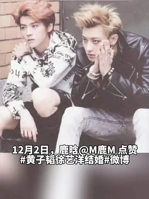 鹿晗点赞,黄子韬徐艺洋官宣领证结婚