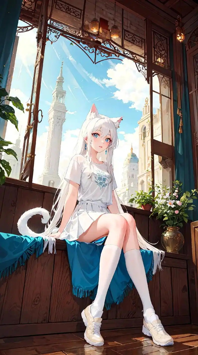 二次元 #白毛 #大长腿 #手机墙纸 #动漫少女 - 抖音