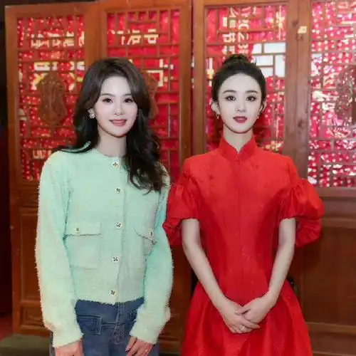 赵丽颖和素人合照